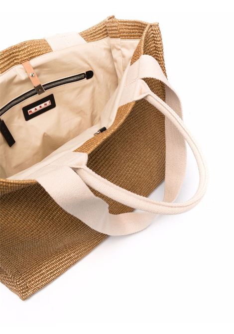 large basket bag woman beige MARNI | SHMQ0034U1 P3860Z0R42